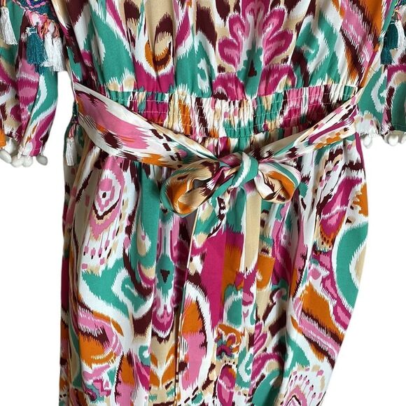 Anany maxi dress colorful bohemian embroidered tassel Resortwear maxi dress med - Picture 7 of 10